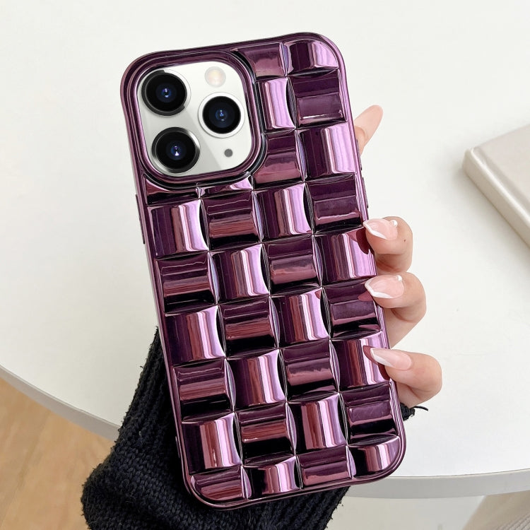 3D Cube Weave Texture Electroplating Phone Case, For iPhone 14, For iPhone 14 Pro, For iPhone 14 Pro Max, For iPhone 13 Pro Max, For iPhone 13 Pro, For iPhone 13, For iPhone 12 / 12 Pro, For iPhone 12 Pro Max, For iPhone 11 Pro Max, For iPhone 11