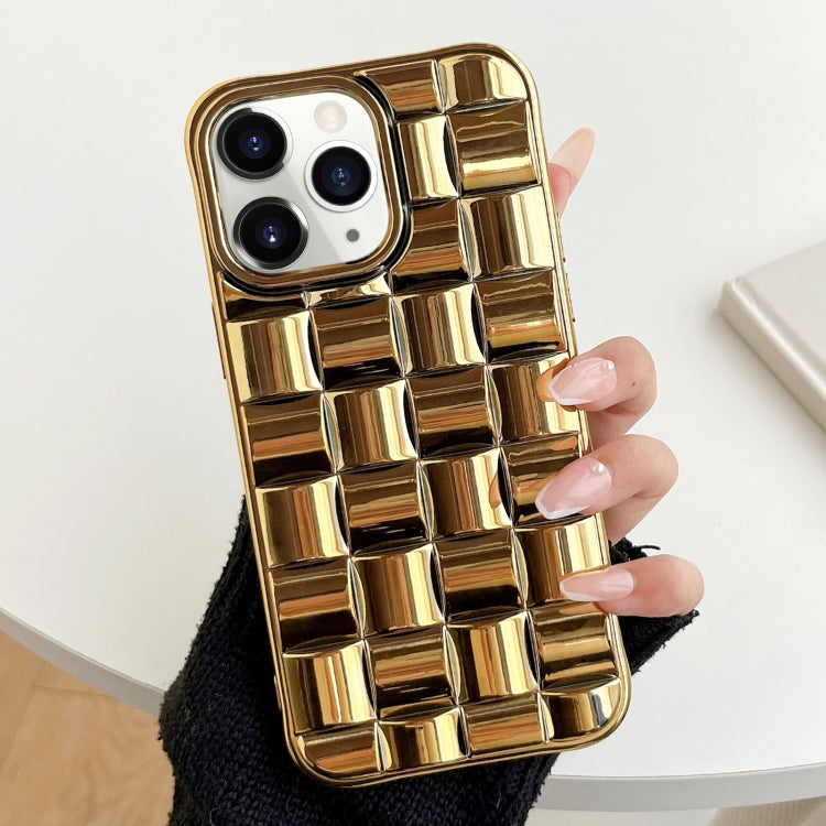 3D Cube Weave Texture Electroplating Phone Case, For iPhone 14, For iPhone 14 Pro, For iPhone 14 Pro Max, For iPhone 13 Pro Max, For iPhone 13 Pro, For iPhone 13, For iPhone 12 / 12 Pro, For iPhone 12 Pro Max, For iPhone 11 Pro Max, For iPhone 11