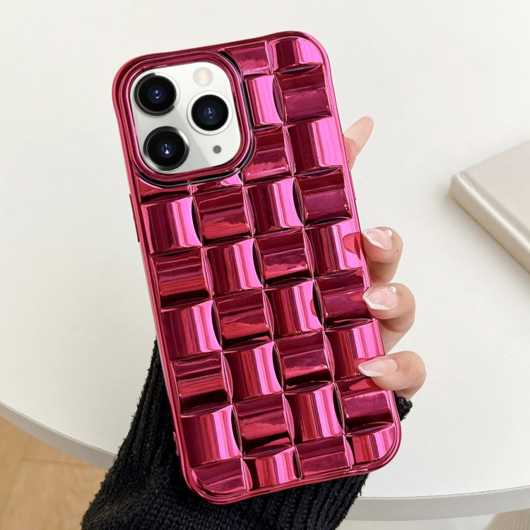 3D Cube Weave Texture Electroplating Phone Case, For iPhone 14, For iPhone 14 Pro, For iPhone 14 Pro Max, For iPhone 13 Pro Max, For iPhone 13 Pro, For iPhone 13, For iPhone 12 / 12 Pro, For iPhone 12 Pro Max, For iPhone 11 Pro Max, For iPhone 11