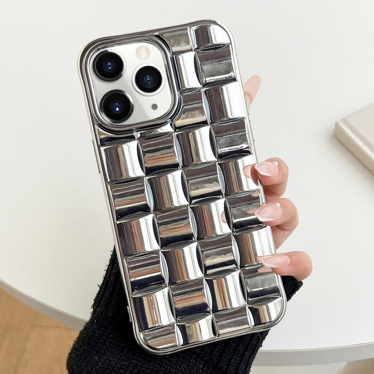 3D Cube Weave Texture Electroplating Phone Case, For iPhone 14, For iPhone 14 Pro, For iPhone 14 Pro Max, For iPhone 13 Pro Max, For iPhone 13 Pro, For iPhone 13, For iPhone 12 / 12 Pro, For iPhone 12 Pro Max, For iPhone 11 Pro Max, For iPhone 11