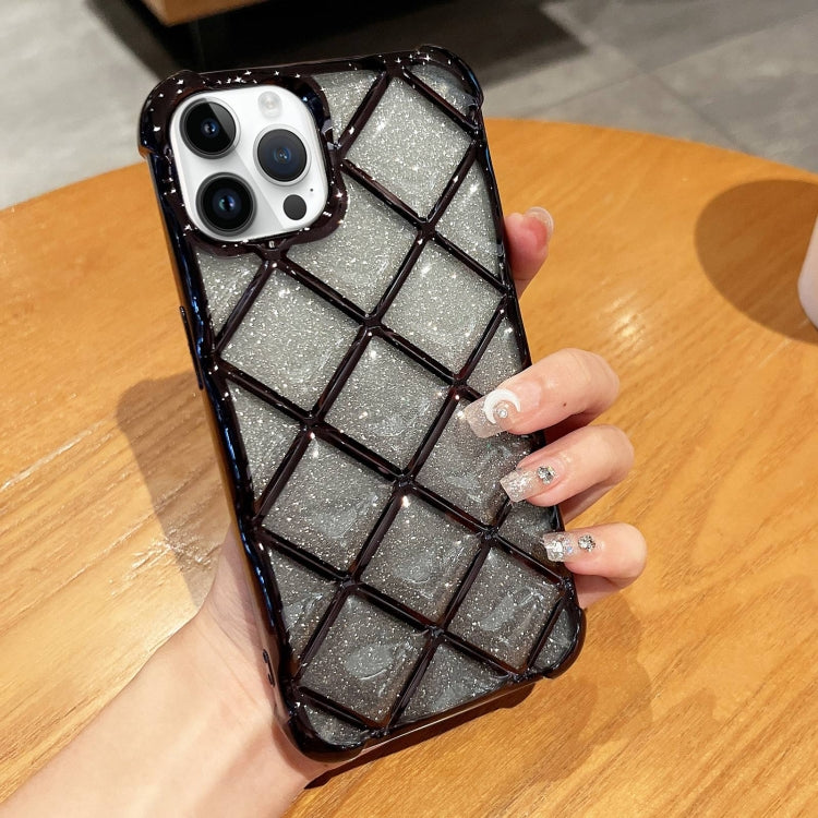3D Diamond Lattice Laser Engraving Glitter Paper Phone Case, For iPhone 14 / 13, For iPhone 15 Pro Max, For iPhone 14 Pro, For iPhone 15 Pro, For iPhone 14 Pro Max, For iPhone 15, For iPhone 13 Pro Max, For iPhone 13 Pro, For iPhone 12 / 12 Pro��������...