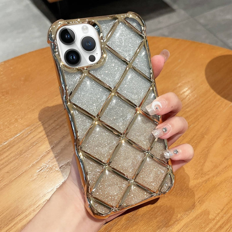 3D Diamond Lattice Laser Engraving Glitter Paper Phone Case, For iPhone 14 / 13, For iPhone 15 Pro Max, For iPhone 14 Pro, For iPhone 15 Pro, For iPhone 14 Pro Max, For iPhone 15, For iPhone 13 Pro Max, For iPhone 13 Pro, For iPhone 12 / 12 Pro��������...