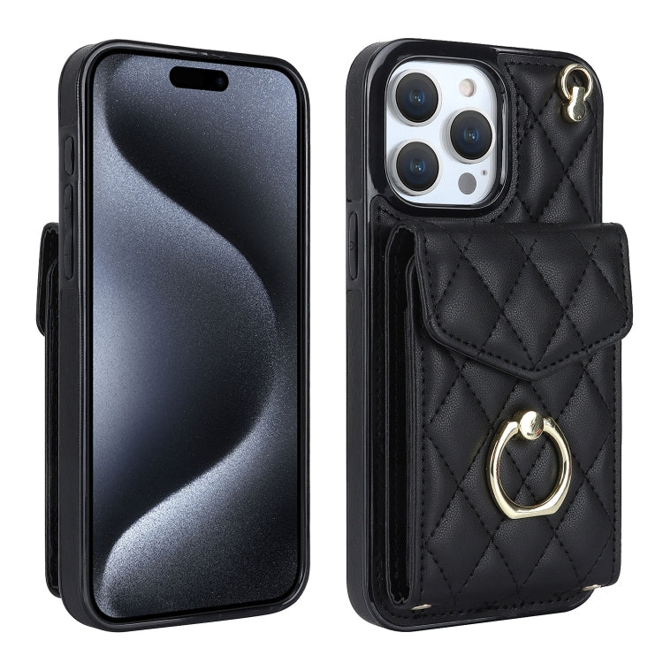 Rhombic Texture Card Bag Phone Case with Long Lanyard, For iPhone 16e, For iPhone 15 Pro Max, For iPhone 15 Pro, For iPhone 15 Plus, For iPhone 15, For iPhone 14 Plus, For iPhone 14, For iPhone 14 Pro, For iPhone 14 Pro Max, For iPhone 13 Pro Max������...