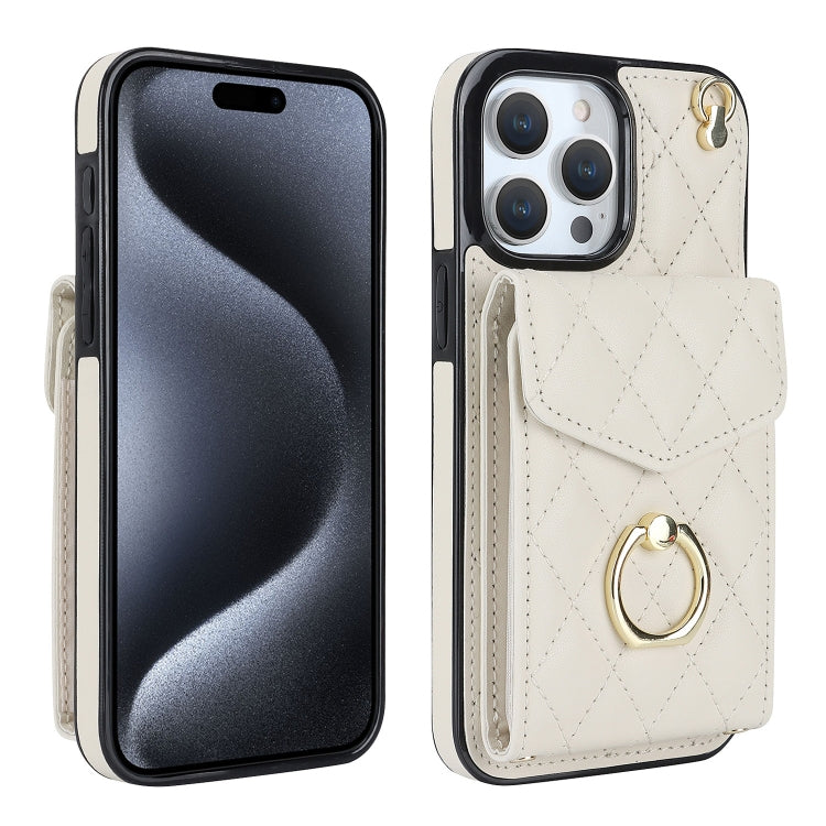 Rhombic Texture Card Bag Phone Case with Long Lanyard, For iPhone 16e, For iPhone 15 Pro Max, For iPhone 15 Pro, For iPhone 15 Plus, For iPhone 15, For iPhone 14 Plus, For iPhone 14, For iPhone 14 Pro, For iPhone 14 Pro Max, For iPhone 13 Pro Max������...