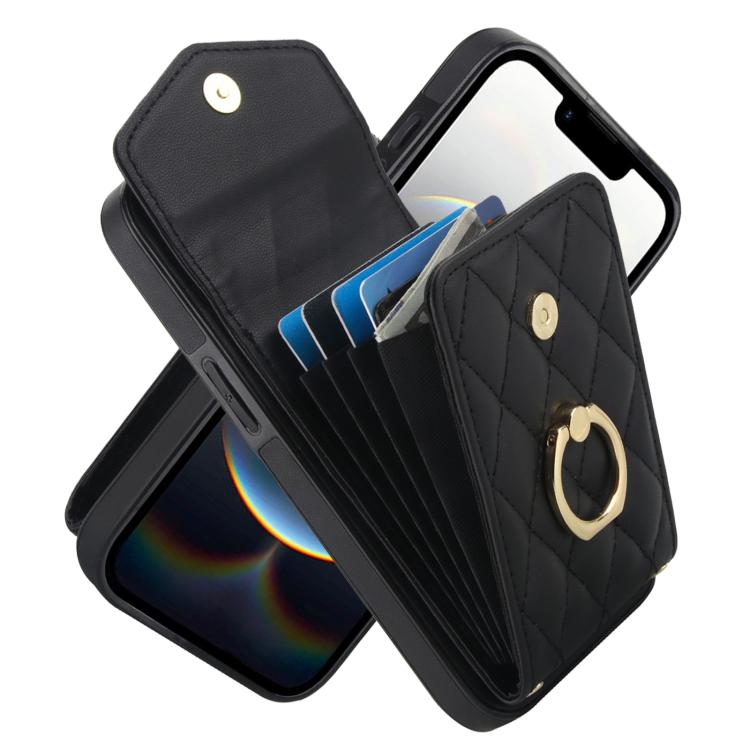 Rhombic Texture Card Bag Phone Case with Long Lanyard, For iPhone 16e, For iPhone 15 Pro Max, For iPhone 15 Pro, For iPhone 15 Plus, For iPhone 15, For iPhone 14 Plus, For iPhone 14, For iPhone 14 Pro, For iPhone 14 Pro Max, For iPhone 13 Pro Max������...