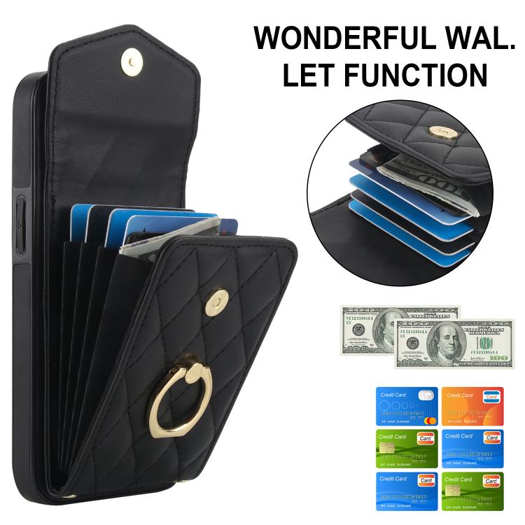 Rhombic Texture Card Bag Phone Case with Long Lanyard, For iPhone 16e, For iPhone 15 Pro Max, For iPhone 15 Pro, For iPhone 15 Plus, For iPhone 15, For iPhone 14 Plus, For iPhone 14, For iPhone 14 Pro, For iPhone 14 Pro Max, For iPhone 13 Pro Max������...