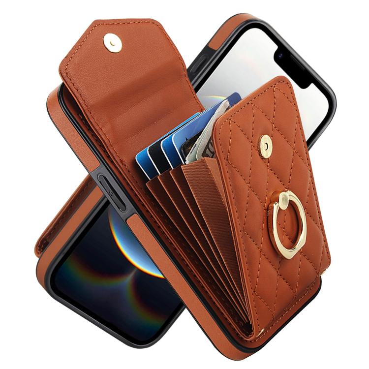 Rhombic Texture Card Bag Phone Case with Long Lanyard, For iPhone 16e, For iPhone 15 Pro Max, For iPhone 15 Pro, For iPhone 15 Plus, For iPhone 15, For iPhone 14 Plus, For iPhone 14, For iPhone 14 Pro, For iPhone 14 Pro Max, For iPhone 13 Pro Max������...