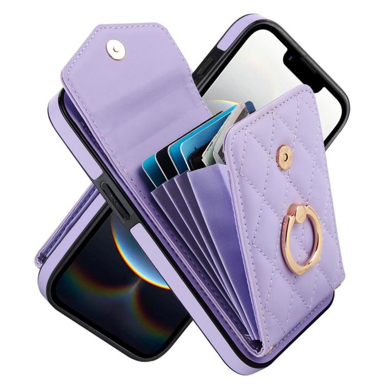 Rhombic Texture Card Bag Phone Case with Long Lanyard, For iPhone 16e, For iPhone 15 Pro Max, For iPhone 15 Pro, For iPhone 15 Plus, For iPhone 15, For iPhone 14 Plus, For iPhone 14, For iPhone 14 Pro, For iPhone 14 Pro Max, For iPhone 13 Pro Max������...