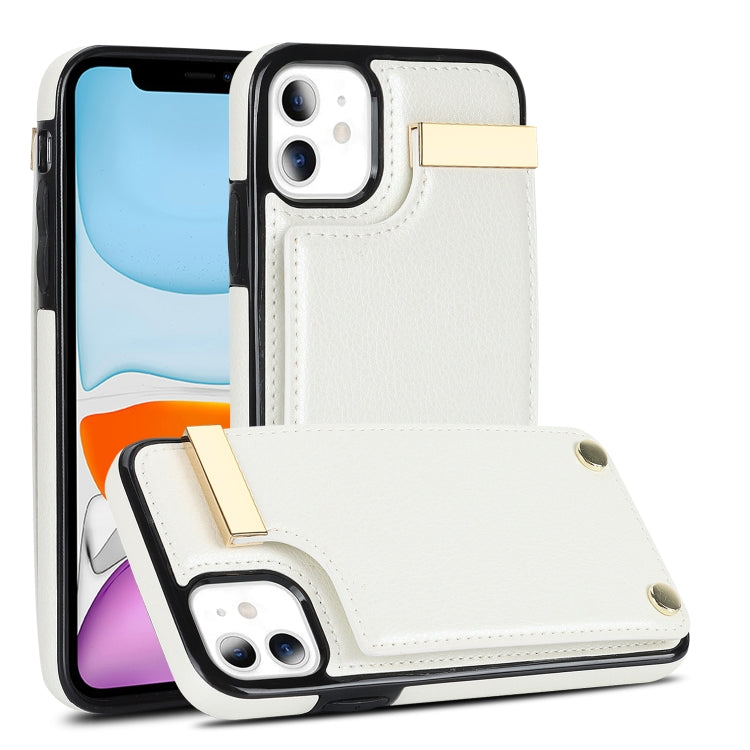 Metal Buckle Card Slots Phone Case, For iPhone 14 Pro, For iPhone 14 Pro Max, For iPhone SE 2022 / 2020 / 8 / 7, For iPhone 13 Pro Max, For iPhone 13 Pro, For iPhone 12 / 12 Pro, For iPhone 12 Pro Max, For iPhone 11 Pro Max, For iPhone 11��������������...