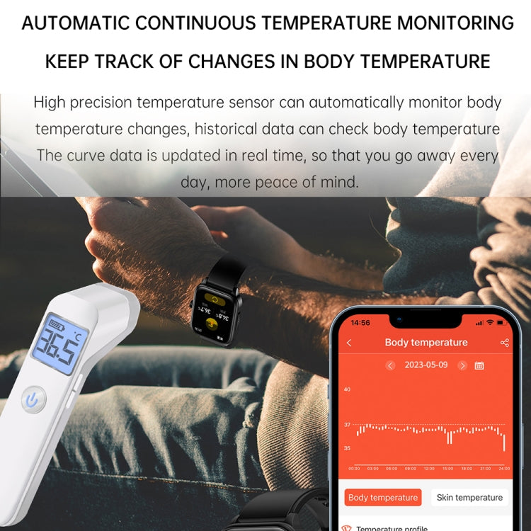 ET540 1.91 inch IP67 Waterproof Silicone Band Smart Watch, Support ECG / Non-invasive Blood Glucose Measurement