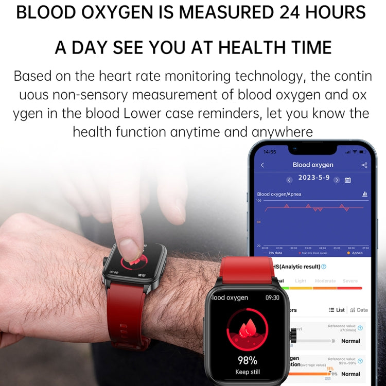 ET540 1.91 inch IP67 Waterproof Silicone Band Smart Watch, Support ECG / Non-invasive Blood Glucose Measurement