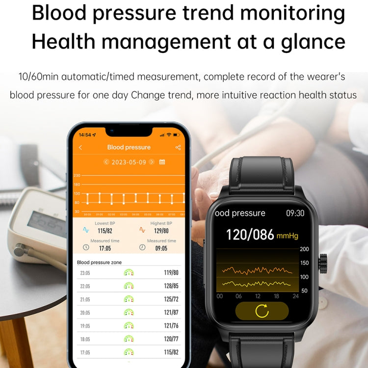 ET540 1.91 inch IP67 Waterproof Silicone Band Smart Watch, Support ECG / Non-invasive Blood Glucose Measurement