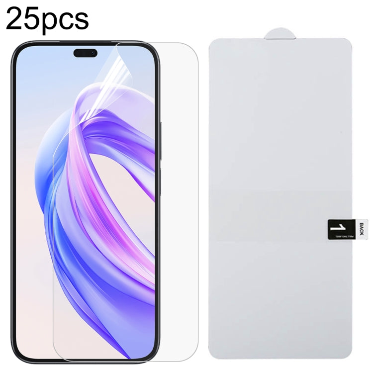 25pcs Full Screen Protector Explosion-proof Hydrogel Film, For Honor Magic7 RSR Porsche Design, For Honor Magic7 Pro, For Honor Magic7, For Honor Magic6 Lite 5G, For Honor 100 Pro, For Honor 100, For Honor X50i+, For Honor Play 20 Pro, For Honor Play 8...