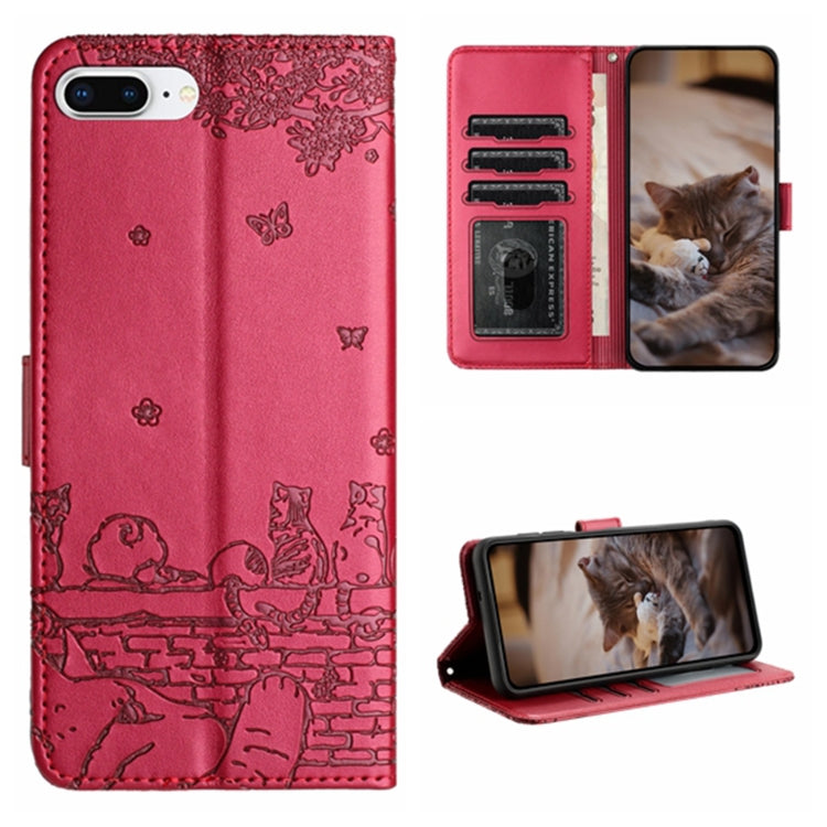 Cat Embossing Pattern Leather Phone Case with Lanyard, For iPhone 12 Pro Max, For iPhone 12 mini, For iPhone 11 Pro Max, For iPhone 11, For iPhone 11 Pro, For iPhone XS Max, For iPhone X, For iPhone 7 Plus / 8 Plus
