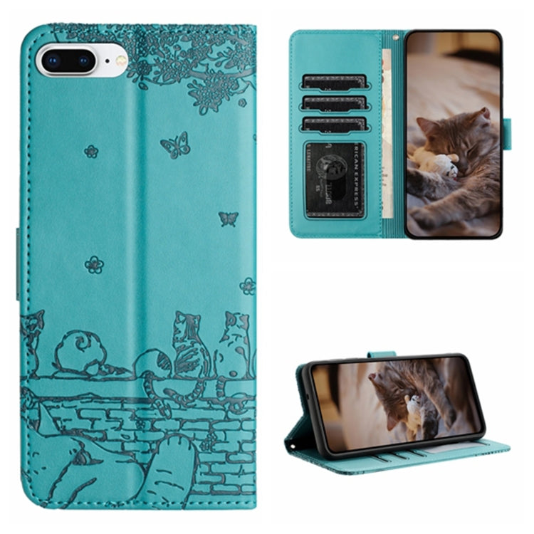 Cat Embossing Pattern Leather Phone Case with Lanyard, For iPhone 12 Pro Max, For iPhone 12 mini, For iPhone 11 Pro Max, For iPhone 11, For iPhone 11 Pro, For iPhone XS Max, For iPhone X, For iPhone 7 Plus / 8 Plus