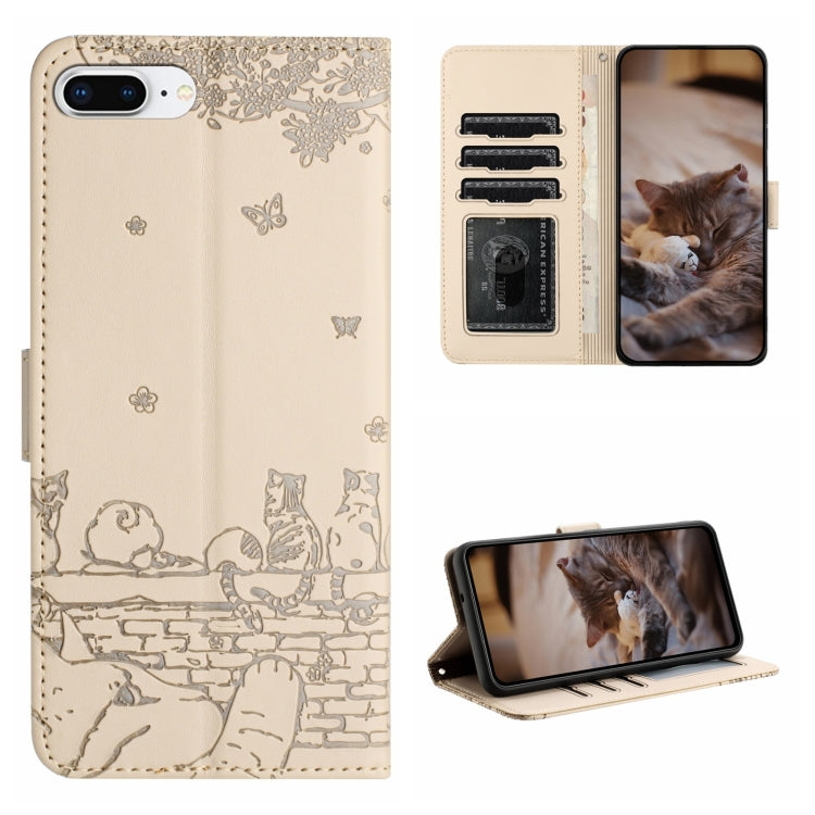 Cat Embossing Pattern Leather Phone Case with Lanyard, For iPhone 12 Pro Max, For iPhone 12 mini, For iPhone 11 Pro Max, For iPhone 11, For iPhone 11 Pro, For iPhone XS Max, For iPhone X, For iPhone 7 Plus / 8 Plus