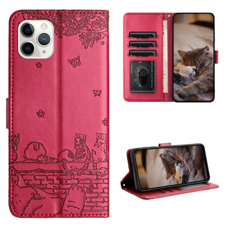 Cat Embossing Pattern Leather Phone Case with Lanyard, For iPhone 12 Pro Max, For iPhone 12 mini, For iPhone 11 Pro Max, For iPhone 11, For iPhone 11 Pro, For iPhone XS Max, For iPhone X, For iPhone 7 Plus / 8 Plus