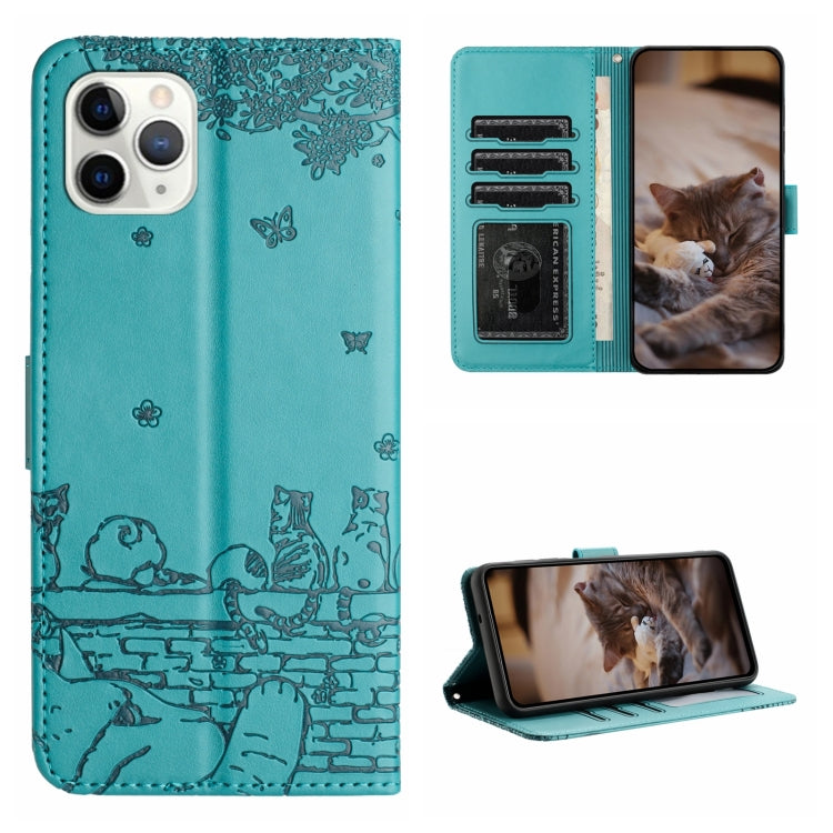 Cat Embossing Pattern Leather Phone Case with Lanyard, For iPhone 12 Pro Max, For iPhone 12 mini, For iPhone 11 Pro Max, For iPhone 11, For iPhone 11 Pro, For iPhone XS Max, For iPhone X, For iPhone 7 Plus / 8 Plus