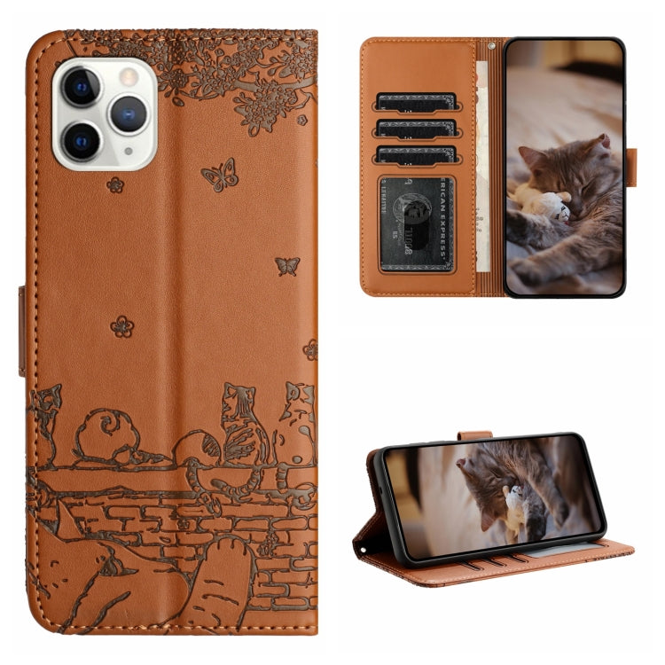 Cat Embossing Pattern Leather Phone Case with Lanyard, For iPhone 12 Pro Max, For iPhone 12 mini, For iPhone 11 Pro Max, For iPhone 11, For iPhone 11 Pro, For iPhone XS Max, For iPhone X, For iPhone 7 Plus / 8 Plus