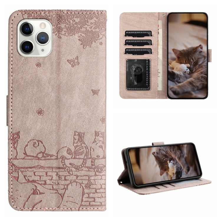 Cat Embossing Pattern Leather Phone Case with Lanyard, For iPhone 12 Pro Max, For iPhone 12 mini, For iPhone 11 Pro Max, For iPhone 11, For iPhone 11 Pro, For iPhone XS Max, For iPhone X, For iPhone 7 Plus / 8 Plus