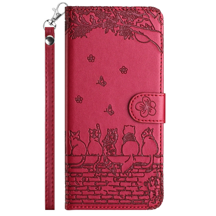 Cat Embossing Pattern Leather Phone Case with Lanyard, For iPhone 12 Pro Max, For iPhone 12 mini, For iPhone 11 Pro Max, For iPhone 11, For iPhone 11 Pro, For iPhone XS Max, For iPhone X, For iPhone 7 Plus / 8 Plus