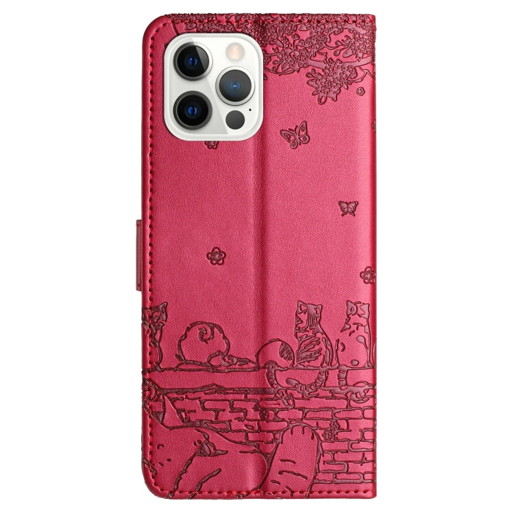 Cat Embossing Pattern Leather Phone Case with Lanyard, For iPhone 12 Pro Max, For iPhone 12 mini, For iPhone 11 Pro Max, For iPhone 11, For iPhone 11 Pro, For iPhone XS Max, For iPhone X, For iPhone 7 Plus / 8 Plus