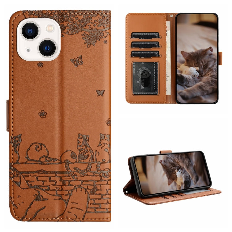 Cat Embossing Pattern Leather Phone Case with Lanyard, For iPhone 16 Pro Max, For iPhone 16 Pro, For iPhone 16 Plus, For iPhone 16, iPhone 16e, For iPhone 15 Pro Max, For iPhone 15 Pro, For iPhone 15 Plus, For iPhone 15, For iPhone 14 Plus, For iPhone ...