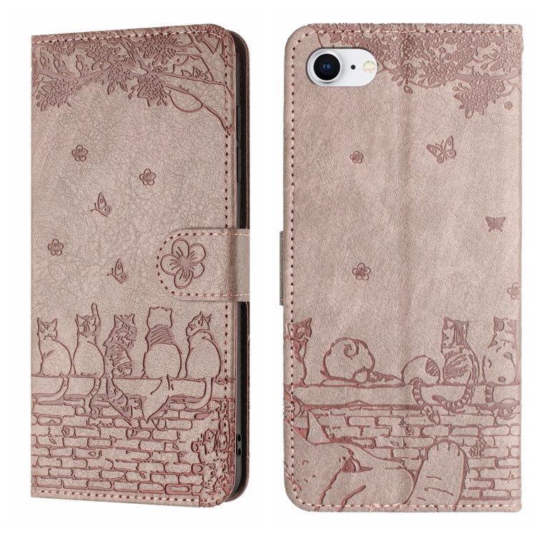 Cat Embossing Pattern Leather Phone Case with Lanyard, For iPhone 16 Pro Max, For iPhone 16 Pro, For iPhone 16 Plus, For iPhone 16, iPhone 16e, For iPhone 15 Pro Max, For iPhone 15 Pro, For iPhone 15 Plus, For iPhone 15, For iPhone 14 Plus, For iPhone ...