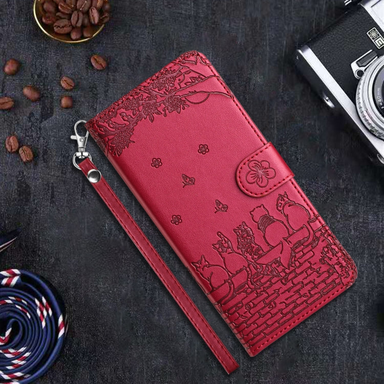 Cat Embossing Pattern Leather Phone Case with Lanyard, For iPhone 16 Pro Max, For iPhone 16 Pro, For iPhone 16 Plus, For iPhone 16, iPhone 16e, For iPhone 15 Pro Max, For iPhone 15 Pro, For iPhone 15 Plus, For iPhone 15, For iPhone 14 Plus, For iPhone ...