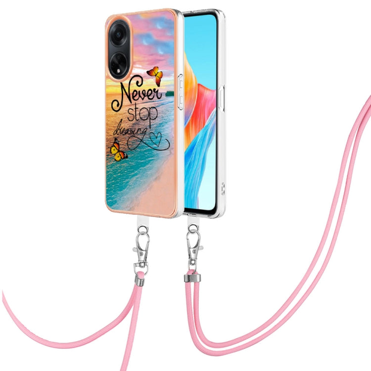 Electroplating IMD TPU Phone Case with Lanyard, For OPPO Reno11 5G Global, For OPPO Reno11 Pro 5G Global, For OPPO A58 4G, For OPPO Reno10 5G Global, For OPPO Reno10 Pro 5G Global, For OPPO A78 4G, For OPPO Reno8 T 4G, For OPPO A78 / A58, For OPPO A98�...