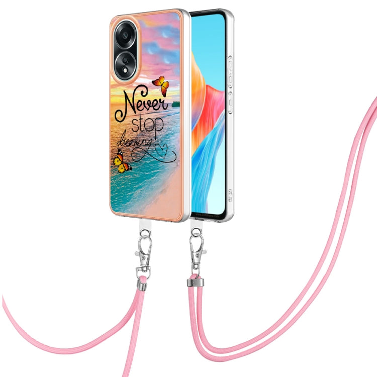 Electroplating IMD TPU Phone Case with Lanyard, For OPPO Reno11 5G Global, For OPPO Reno11 Pro 5G Global, For OPPO A58 4G, For OPPO Reno10 5G Global, For OPPO Reno10 Pro 5G Global, For OPPO A78 4G, For OPPO Reno8 T 4G, For OPPO A78 / A58, For OPPO A98�...