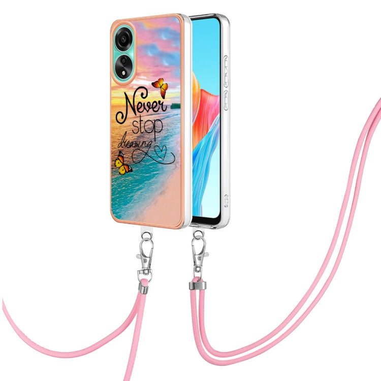 Electroplating IMD TPU Phone Case with Lanyard, For OPPO Reno11 5G Global, For OPPO Reno11 Pro 5G Global, For OPPO A58 4G, For OPPO Reno10 5G Global, For OPPO Reno10 Pro 5G Global, For OPPO A78 4G, For OPPO Reno8 T 4G, For OPPO A78 / A58, For OPPO A98�...