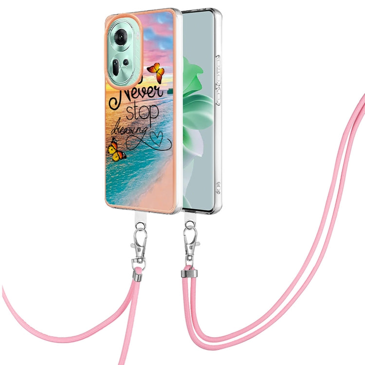 Electroplating IMD TPU Phone Case with Lanyard, For OPPO Reno11 5G Global, For OPPO Reno11 Pro 5G Global, For OPPO A58 4G, For OPPO Reno10 5G Global, For OPPO Reno10 Pro 5G Global, For OPPO A78 4G, For OPPO Reno8 T 4G, For OPPO A78 / A58, For OPPO A98�...