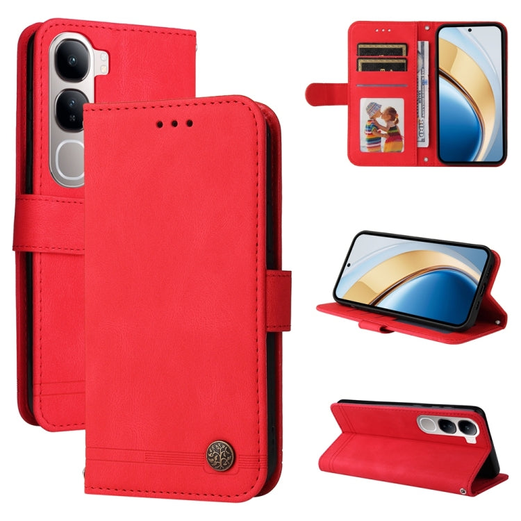 Skin Feel Life Tree Metal Button Leather Phone Case, For vivo V50 Lite 4G / 5G, For vivo Y39 5G / Y300i, For vivo Y29s 5G / Y04 4G, For vivo Y29 4G, For vivo V50, For vivo S20, For vivo S20 Pro, For vivo Y19s, For vivo X200, For vivo X200 Pro mini�����...