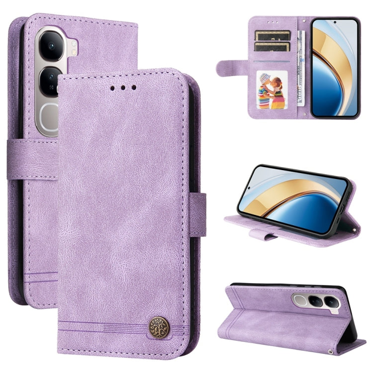 Skin Feel Life Tree Metal Button Leather Phone Case, For vivo V50 Lite 4G / 5G, For vivo Y39 5G / Y300i, For vivo Y29s 5G / Y04 4G, For vivo Y29 4G, For vivo V50, For vivo S20, For vivo S20 Pro, For vivo Y19s, For vivo X200, For vivo X200 Pro mini�����...