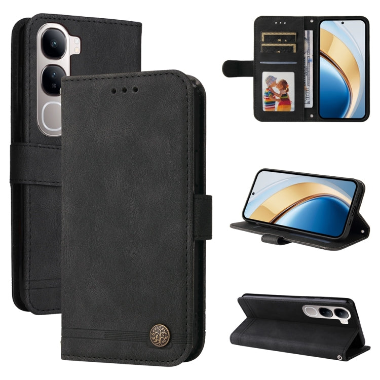 Skin Feel Life Tree Metal Button Leather Phone Case, For vivo V50 Lite 4G / 5G, For vivo Y39 5G / Y300i, For vivo Y29s 5G / Y04 4G, For vivo Y29 4G, For vivo V50, For vivo S20, For vivo S20 Pro, For vivo Y19s, For vivo X200, For vivo X200 Pro mini�����...