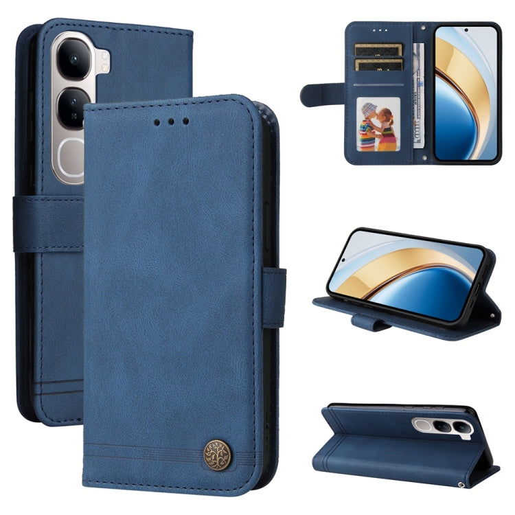 Skin Feel Life Tree Metal Button Leather Phone Case, For vivo V50 Lite 4G / 5G, For vivo Y39 5G / Y300i, For vivo Y29s 5G / Y04 4G, For vivo Y29 4G, For vivo V50, For vivo S20, For vivo S20 Pro, For vivo Y19s, For vivo X200, For vivo X200 Pro mini�����...