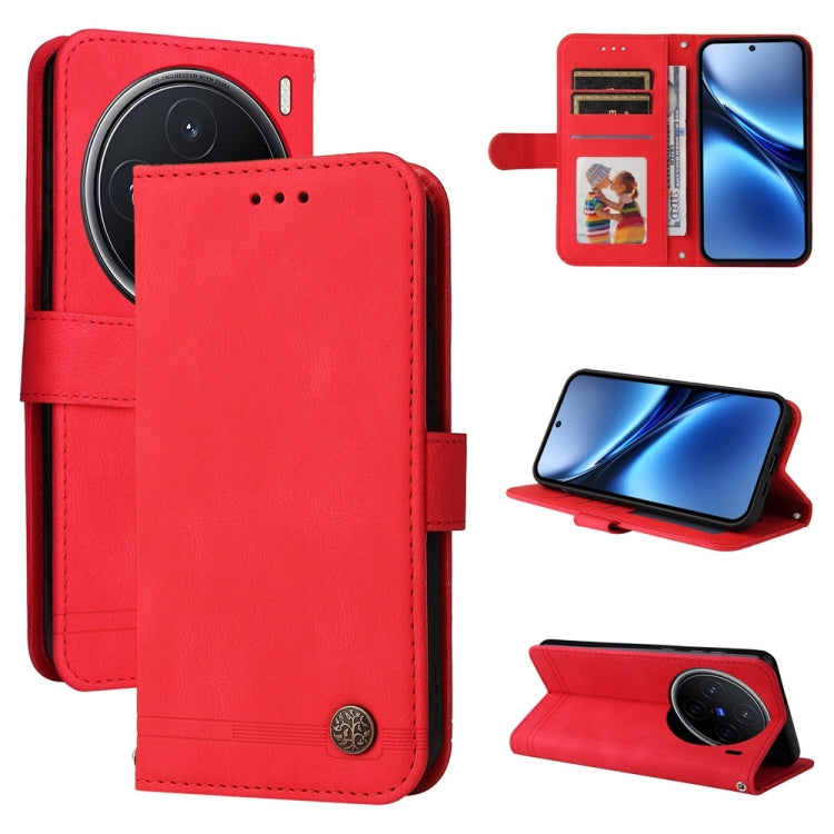 Skin Feel Life Tree Metal Button Leather Phone Case, For vivo V50 Lite 4G / 5G, For vivo Y39 5G / Y300i, For vivo Y29s 5G / Y04 4G, For vivo Y29 4G, For vivo V50, For vivo S20, For vivo S20 Pro, For vivo Y19s, For vivo X200, For vivo X200 Pro mini�����...