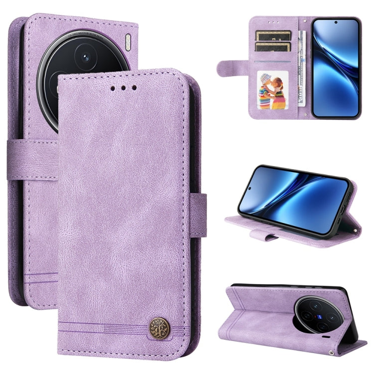 Skin Feel Life Tree Metal Button Leather Phone Case, For vivo V50 Lite 4G / 5G, For vivo Y39 5G / Y300i, For vivo Y29s 5G / Y04 4G, For vivo Y29 4G, For vivo V50, For vivo S20, For vivo S20 Pro, For vivo Y19s, For vivo X200, For vivo X200 Pro mini�����...