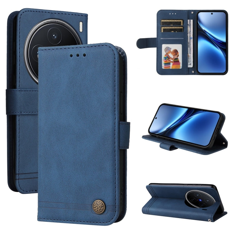 Skin Feel Life Tree Metal Button Leather Phone Case, For vivo V50 Lite 4G / 5G, For vivo Y39 5G / Y300i, For vivo Y29s 5G / Y04 4G, For vivo Y29 4G, For vivo V50, For vivo S20, For vivo S20 Pro, For vivo Y19s, For vivo X200, For vivo X200 Pro mini�����...