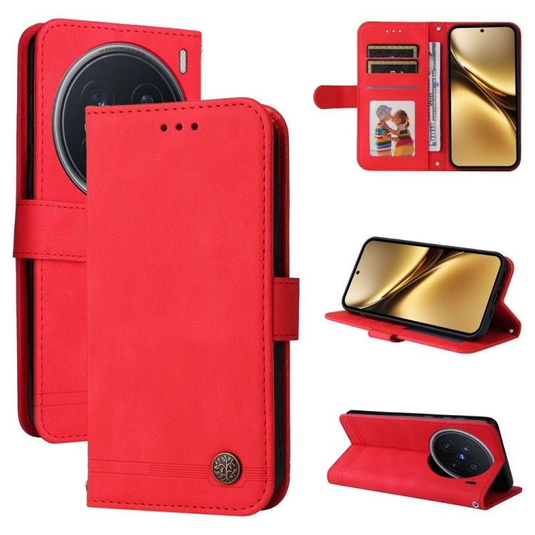 Skin Feel Life Tree Metal Button Leather Phone Case, For vivo V50 Lite 4G / 5G, For vivo Y39 5G / Y300i, For vivo Y29s 5G / Y04 4G, For vivo Y29 4G, For vivo V50, For vivo S20, For vivo S20 Pro, For vivo Y19s, For vivo X200, For vivo X200 Pro mini�����...
