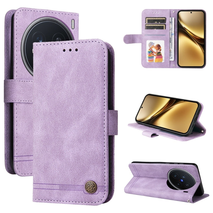 Skin Feel Life Tree Metal Button Leather Phone Case, For vivo V50 Lite 4G / 5G, For vivo Y39 5G / Y300i, For vivo Y29s 5G / Y04 4G, For vivo Y29 4G, For vivo V50, For vivo S20, For vivo S20 Pro, For vivo Y19s, For vivo X200, For vivo X200 Pro mini�����...