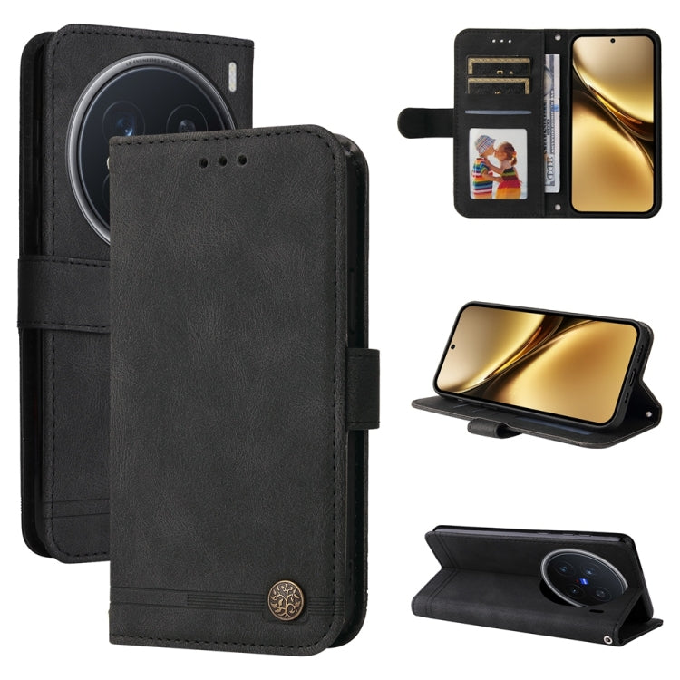Skin Feel Life Tree Metal Button Leather Phone Case, For vivo V50 Lite 4G / 5G, For vivo Y39 5G / Y300i, For vivo Y29s 5G / Y04 4G, For vivo Y29 4G, For vivo V50, For vivo S20, For vivo S20 Pro, For vivo Y19s, For vivo X200, For vivo X200 Pro mini�����...