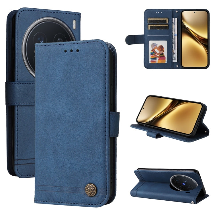 Skin Feel Life Tree Metal Button Leather Phone Case, For vivo V50 Lite 4G / 5G, For vivo Y39 5G / Y300i, For vivo Y29s 5G / Y04 4G, For vivo Y29 4G, For vivo V50, For vivo S20, For vivo S20 Pro, For vivo Y19s, For vivo X200, For vivo X200 Pro mini�����...