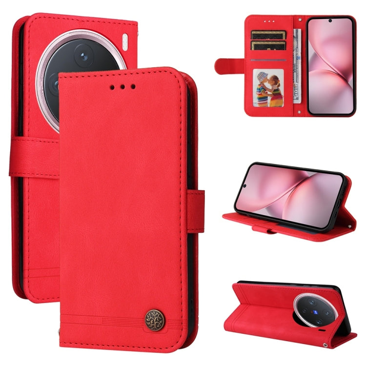 Skin Feel Life Tree Metal Button Leather Phone Case, For vivo V50 Lite 4G / 5G, For vivo Y39 5G / Y300i, For vivo Y29s 5G / Y04 4G, For vivo Y29 4G, For vivo V50, For vivo S20, For vivo S20 Pro, For vivo Y19s, For vivo X200, For vivo X200 Pro mini�����...