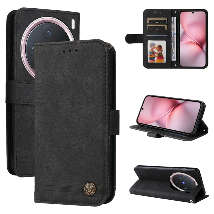 Skin Feel Life Tree Metal Button Leather Phone Case, For vivo V50 Lite 4G / 5G, For vivo Y39 5G / Y300i, For vivo Y29s 5G / Y04 4G, For vivo Y29 4G, For vivo V50, For vivo S20, For vivo S20 Pro, For vivo Y19s, For vivo X200, For vivo X200 Pro mini�����...