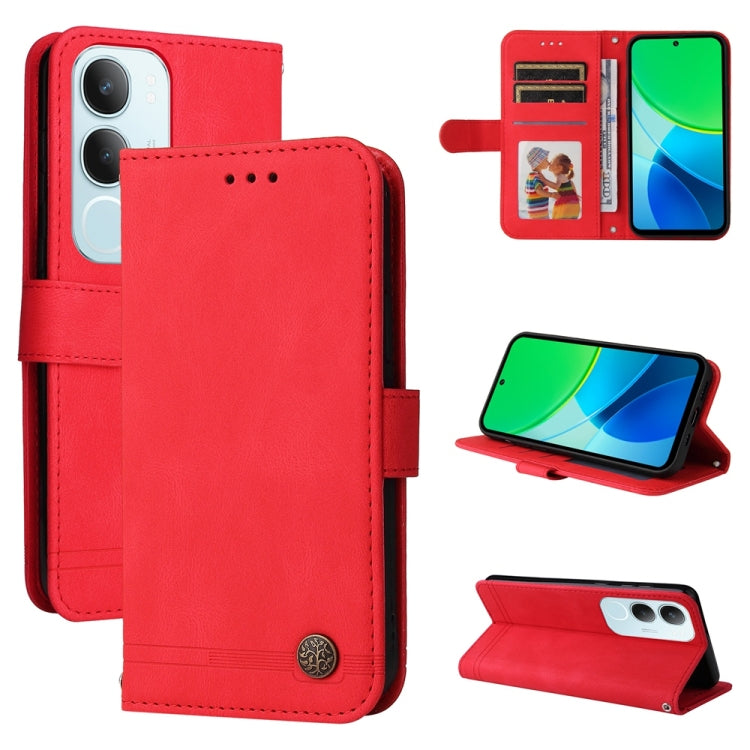Skin Feel Life Tree Metal Button Leather Phone Case, For vivo V50 Lite 4G / 5G, For vivo Y39 5G / Y300i, For vivo Y29s 5G / Y04 4G, For vivo Y29 4G, For vivo V50, For vivo S20, For vivo S20 Pro, For vivo Y19s, For vivo X200, For vivo X200 Pro mini�����...