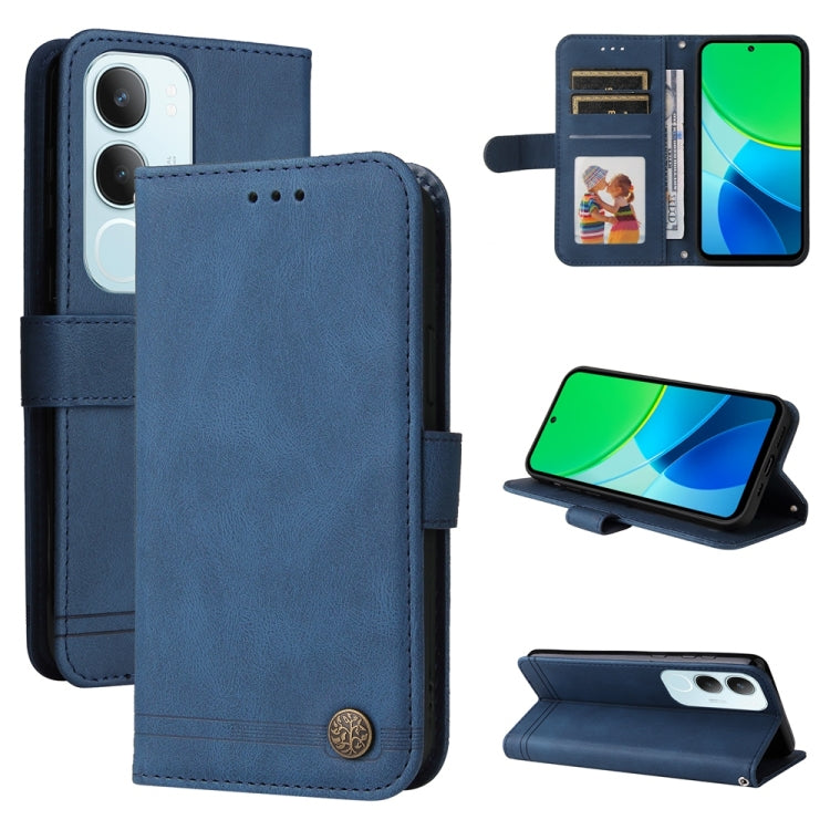 Skin Feel Life Tree Metal Button Leather Phone Case, For vivo V50 Lite 4G / 5G, For vivo Y39 5G / Y300i, For vivo Y29s 5G / Y04 4G, For vivo Y29 4G, For vivo V50, For vivo S20, For vivo S20 Pro, For vivo Y19s, For vivo X200, For vivo X200 Pro mini�����...