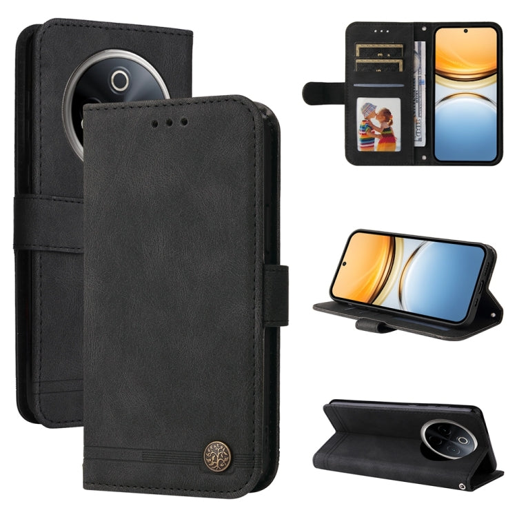 Skin Feel Life Tree Metal Button Leather Phone Case, For vivo V50 Lite 4G / 5G, For vivo Y39 5G / Y300i, For vivo Y29s 5G / Y04 4G, For vivo Y29 4G, For vivo V50, For vivo S20, For vivo S20 Pro, For vivo Y19s, For vivo X200, For vivo X200 Pro mini�����...