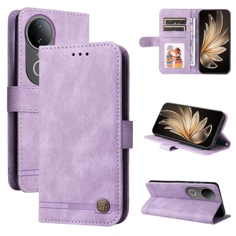 Skin Feel Life Tree Metal Button Leather Phone Case, For vivo V50 Lite 4G / 5G, For vivo Y39 5G / Y300i, For vivo Y29s 5G / Y04 4G, For vivo Y29 4G, For vivo V50, For vivo S20, For vivo S20 Pro, For vivo Y19s, For vivo X200, For vivo X200 Pro mini�����...